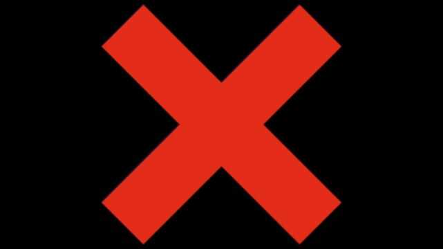 Red cross mark sign icon symbol isolated on solid transparent background simple flat modern graphic design concept element for interface reject error cancel