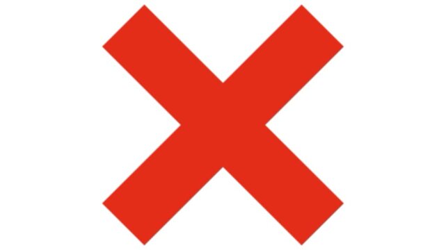 Red cross mark sign icon symbol isolated on solid transparent background simple flat modern graphic design concept element for interface reject error cancel