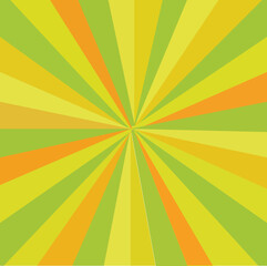 Fototapeta premium Radial burst pattern with alternating yellow and green hues a vibrant vector illustration sunburst rays graphic design geometric repeating colors lime orange-yellow bright energetic dynamic