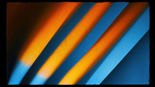 Bold Orange and Blue Diagonal Stripes Geometric Background for Branding.

