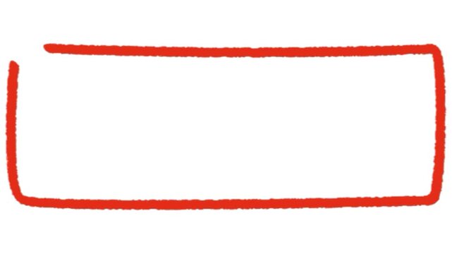 Red hand drawn rectangle frame line border outline isolated on solid transparent background simple graphic design element for text box highlight banner copy space