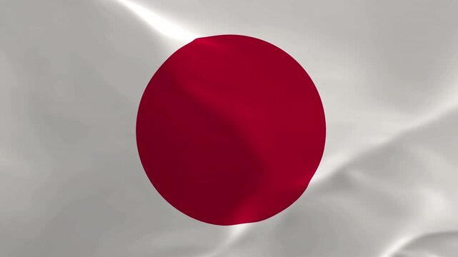 Flag of the Japan waving animation. Looping National Japanese flag animation background.
