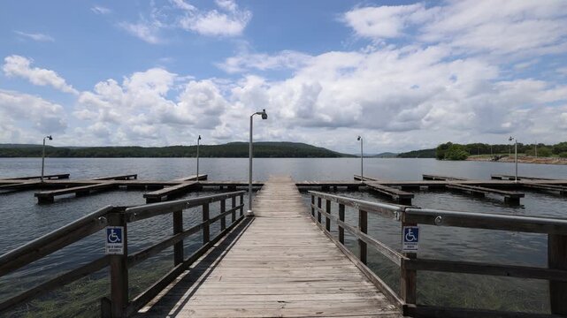 Wooden Boat Dock on the Lake in Scottsboro, Alabama