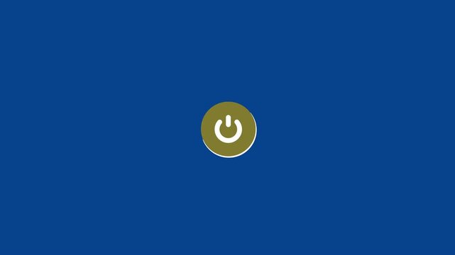 Minimal switch on and off icon animation loop on green screen background for overlay use