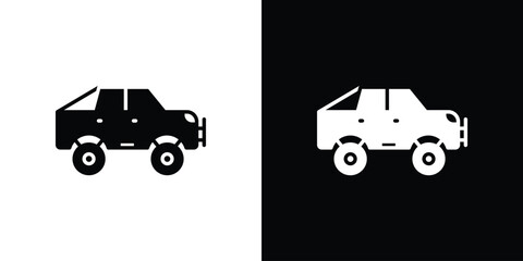 Monster truck icon outline drawings set © iconic