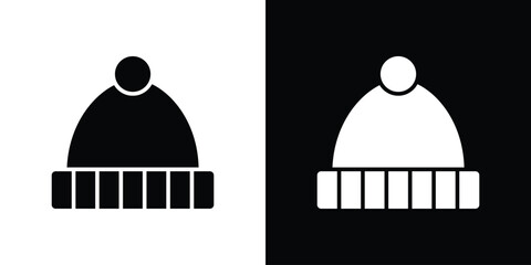 Winter hat icon outline drawings set © iconic