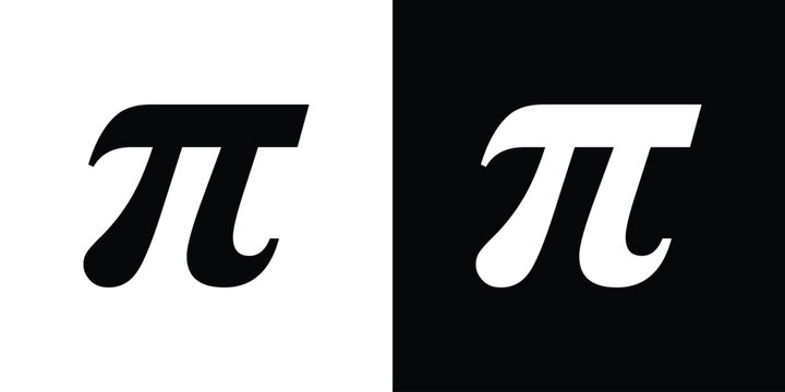 Pi icon outline drawings set