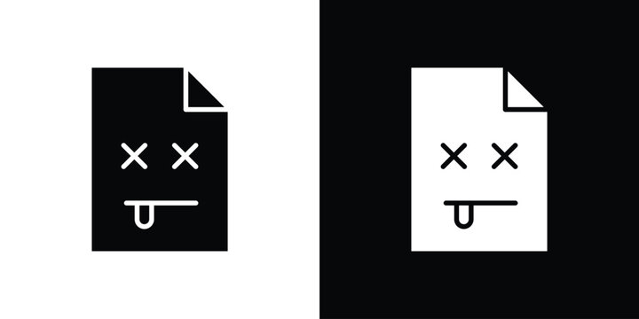Broken Image icon outline drawings set