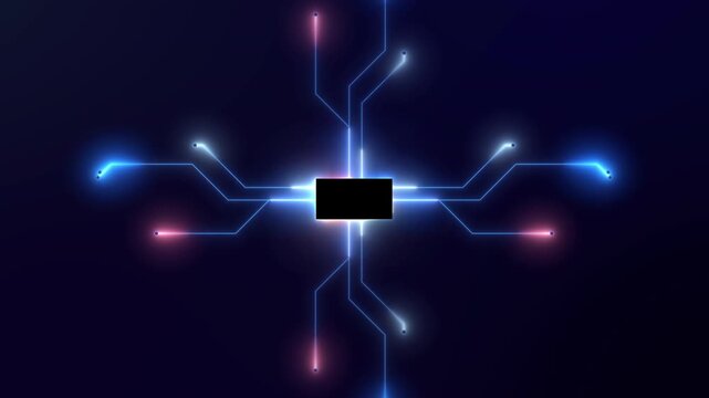Digital Network and High-Tech Motion Graphic: The Glowing Circuit Traces and Abstract Logo Animation