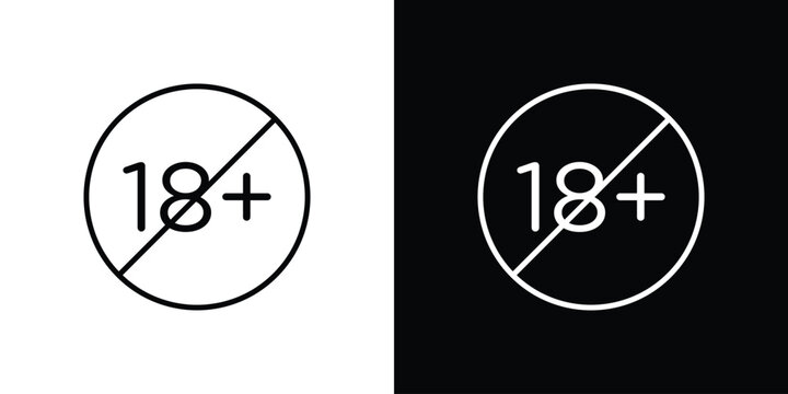 18 Plus icon vector graphic kit