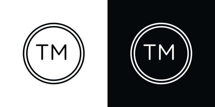 TM trademark icon vector graphic kit