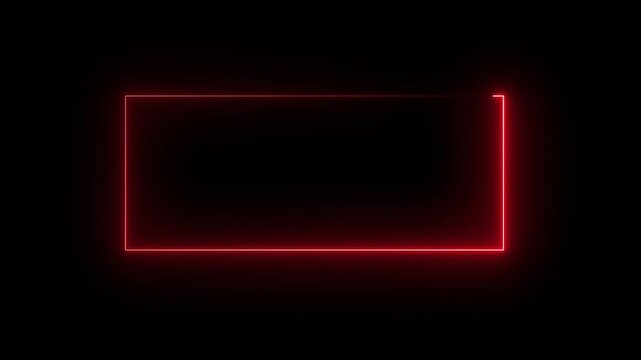 Rectangle neon. Rounded rectangle photo frame with four tone neon color and illustrated black background