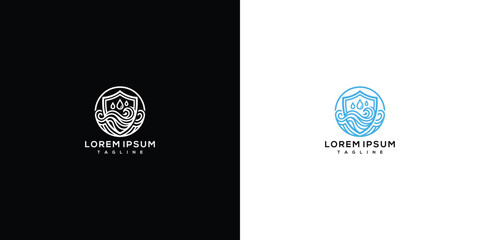 Fototapeta premium Abstract Shield Handshake Logo Template with Leaf Elements for Trust and Partnership