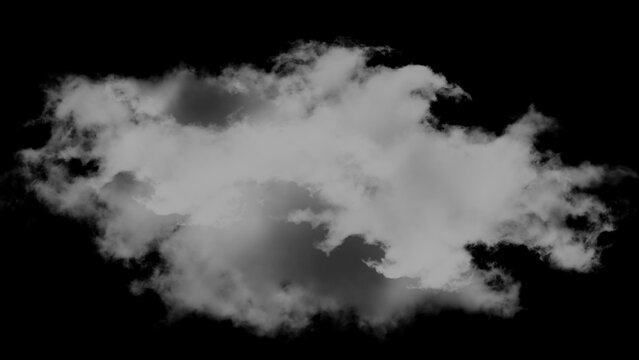Fluffy white cloud formation floating against a deep black background captured with soft lighting and high resolution digital detail clarity