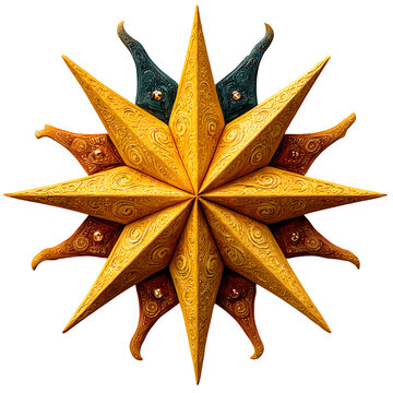 Handcrafted star-shaped paper ornament with starfish cutouts for festive holiday decor