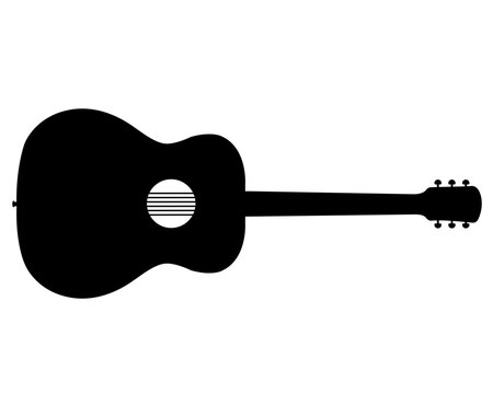 Country Music Style Acoustic Guitar Silhouette SVG Vector