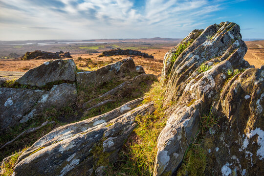 Sommet du Roc'h Trevezel dans les monts d'Arr&eacute;e, point culminant du centre de la Bretagne - France