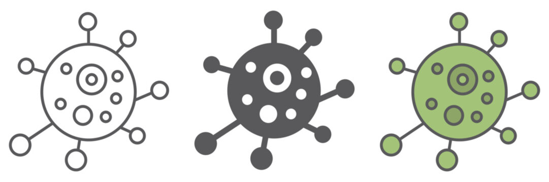 Virus line icon, bacterium and biology, microbe sign, vector graphics, a linear pattern on a white background.