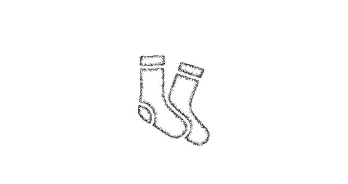 Sketch socks icon animation - smooth progressive reveal