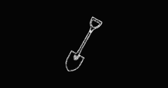 Sketch shovel icon animation - smooth progressive reveal