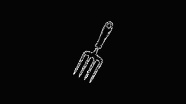 Sketch hand fork icon animation - smooth progressive reveal