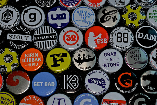 Variety of bottle caps 