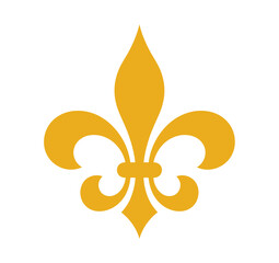 Fleur de lis icon, elegant heraldic lily symbol for royalty, heritage, scouting, French culture, luxury branding and decorative design. © Monir 01