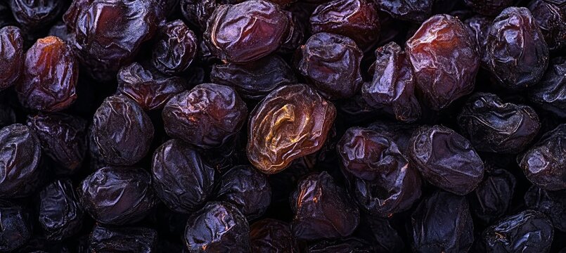 Full Frame Background Made of Tasty Shriveled Dried Currants or Raisins Fresh Raw Organic Fruit.