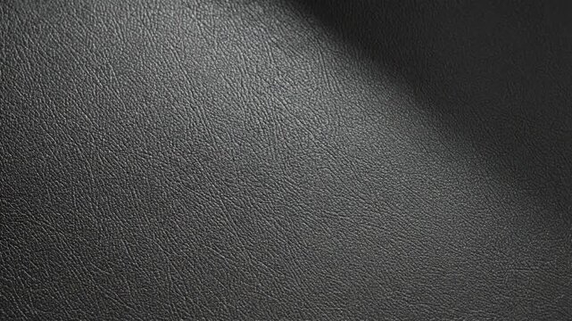 Close-up of Black Leather Texture, Surface Detail.
