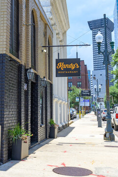 New Orleans, LA, USA - July 1, 2026: Kandy's Restaurant on South Rampart Street in the Central Business District