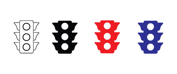 Traffic Safety Sign Icons Pack – Flat Vector Illustration &Traffic Sign Symbol Collection for Transportation and Road Safety © Rakti