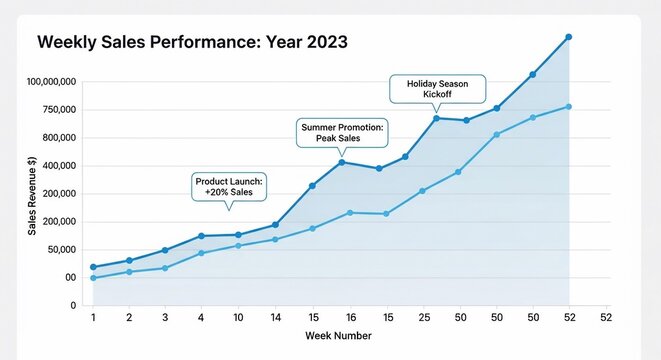 Sales performance line graph