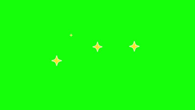 小さなキラキラマークが下から繰り返し現れる可愛い装飾アニメーション／A cute decorative animation featuring small sparkling icons repeatedly rising from the bottom