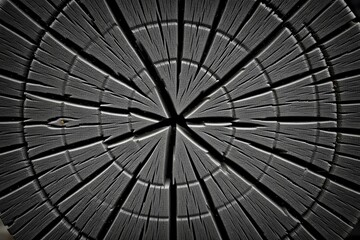 Fototapeta premium Detailed Close-Up of Cross-Section of a Wooden Log