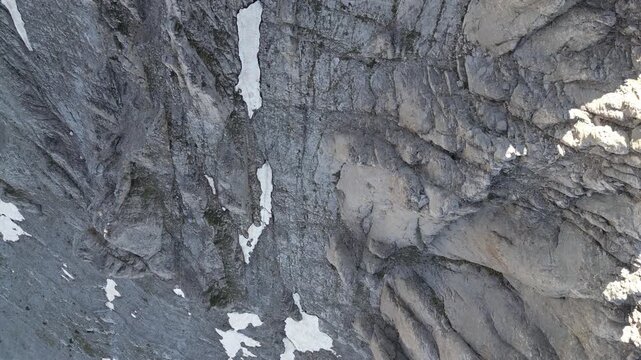 Drone Pullback Above Lower Mytikas Couloir and Zonaria Snowfields, Mount Olympus
