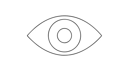 Human eye vector icon illustration, clean minimalist black line drawing of an eyeball iris and pupil, simple graphic design element isolated on a white background for vision and medical concepts © Ahsan