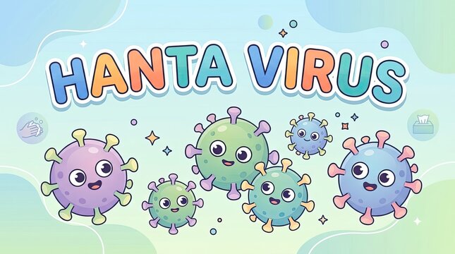 Hanta virus cartoon illustration for educational purposes