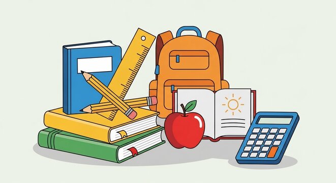 School supplies illustration