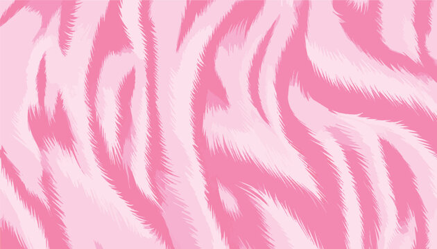 Abstract seamless background featuring a stylized pink and white zebra or tiger fur pattern with wavy, jagged lines, perfect for fashion prints, textile design, or creative graphic wallpaper.
