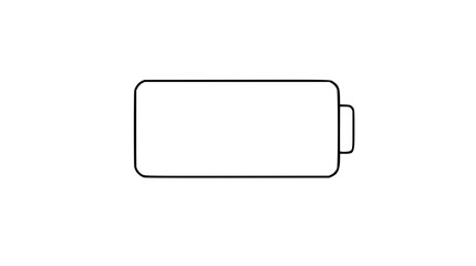 Simple battery vector icon with minimal line art outline. Perfect for energy, power, technology, electronics, portable devices, and applications. Clean monochrome design, scalable format ideal for ui © DilMohammad