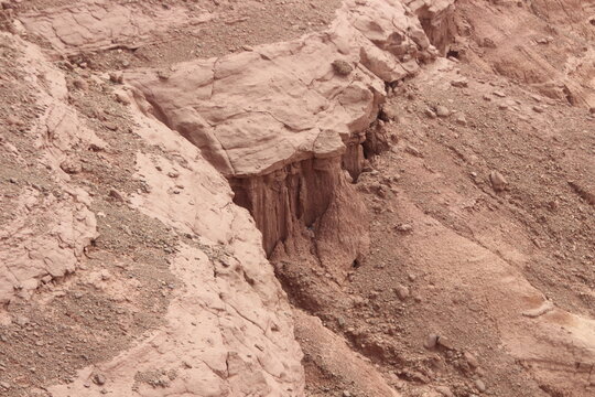 Natural Canyon Cliffs Shaped by Erosion, Natural Clay Formation in a Desert Canyon