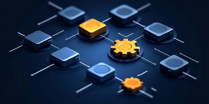 Digital Business Process Management Concept Featuring Automation Tools and Workflow Optimization.