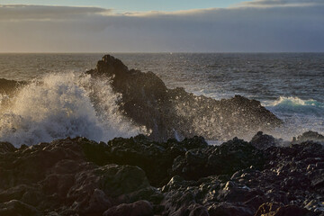 Fototapeta premium Sunset spray on the Teno coast