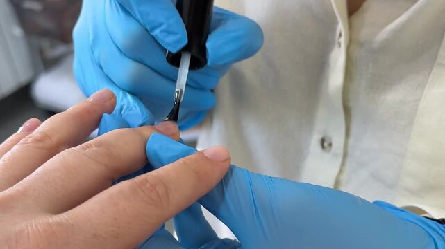 A transparent protective coating helps strengthen natural nails, improve their appearance and support recovery after gel polish removal. A gentle manicure focused on healthy nail care.