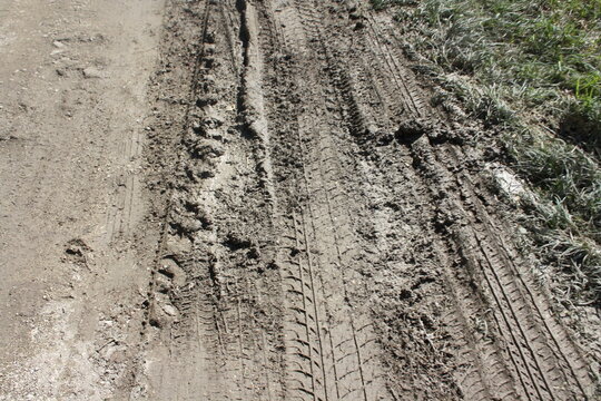 tire tracks in sand