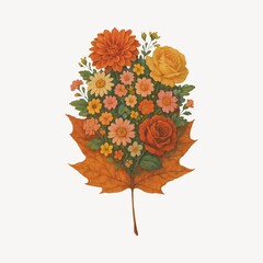 Obraz premium Vibrant floral autumn arrangement