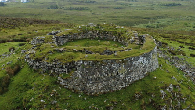 Ruins of Dun Beag Iron Age  Broch at Struan, Isle of Skye, Scotland, UK
