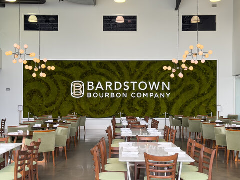 Bardstown, KY, USA - March 13, 2026: Bardstown Bourbon Company is located in Bardstown with a beautiful state-of-the-art facility distilling their popular products and collaborating with other brands.