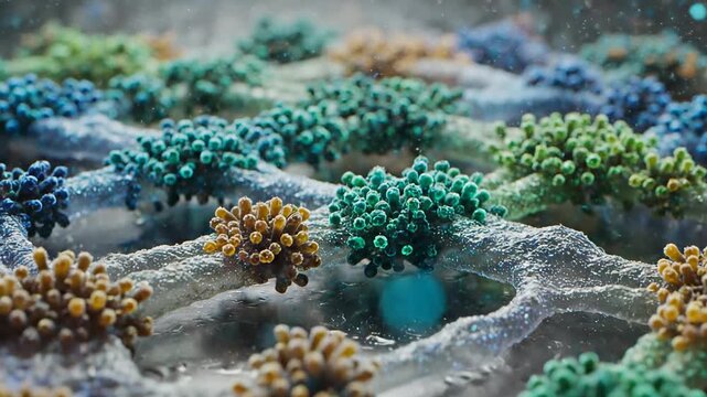 Microscopic Cell Membrane Growth And Molecular Cluster Animation 4K Video