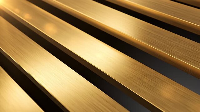 Golden bars are arranged in a diagonal line with soft light.